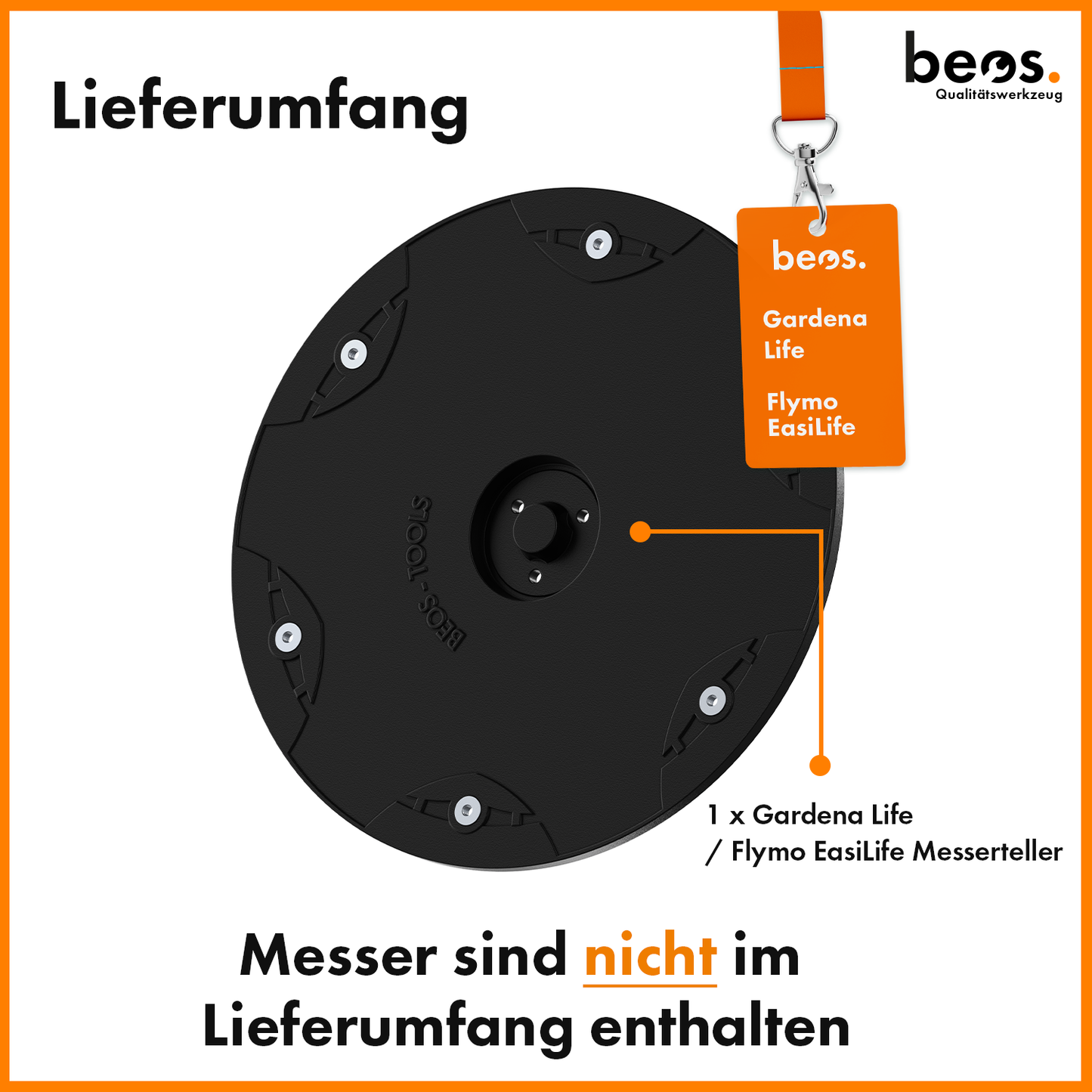 beos® PREMIUM Messerteller für 6x Klingen - Gardena Sileno Life & Gardena Sileno+ & Flymo EasiLife - beos-tools