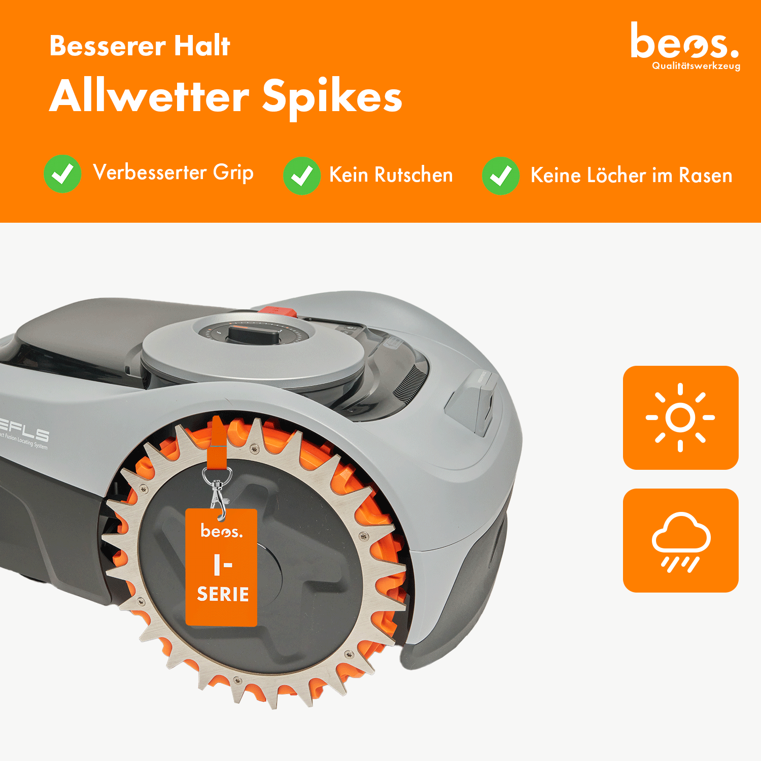 beos® PREMIUM Edelstahl Spikes für Segway Navimow i-Serie - beos-tools