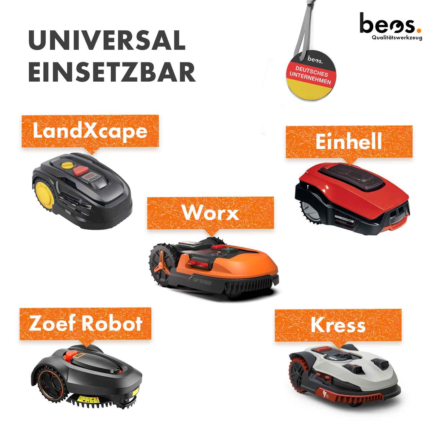 beos® 30x Titan Ersatzmesser für Premiummarken Worx | LandXcape | Zoef Robot | Einhell | Kress