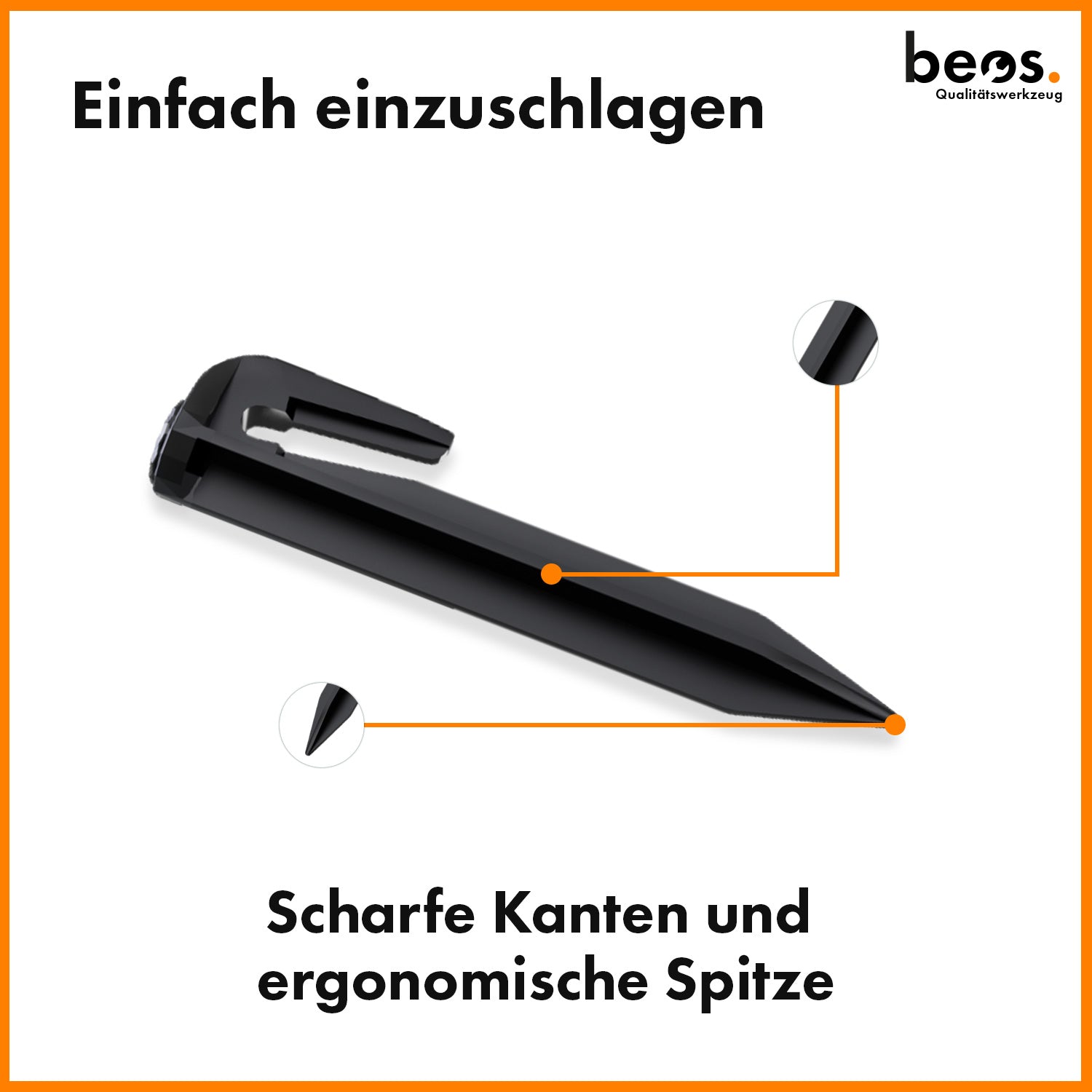 beos® PREMIUM Erdnägel für Mähroboter Begrenzungskabel - beos-tools