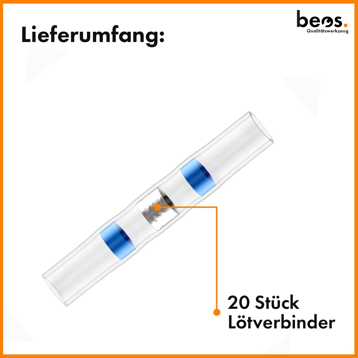 beos® 20x Wasserdichte Lötverbinder für Mähroboter Begrenzungskabel - beos-tools