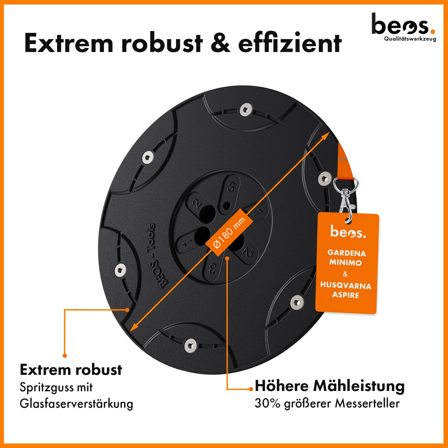 beos® tuning blade plate for 6x blades - Gardena Sileno Minimo, Husqvarna Automower Aspire