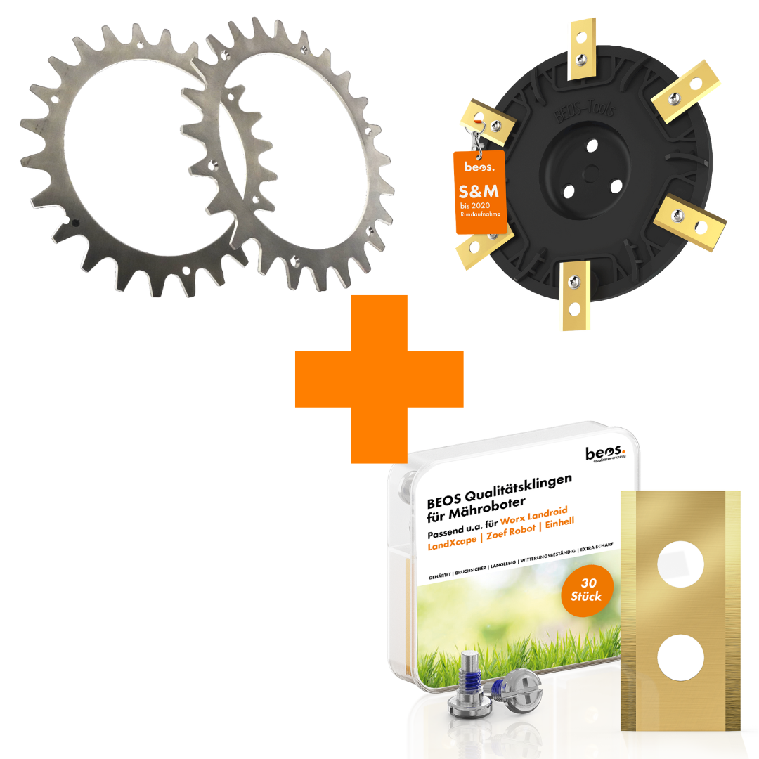 Supersparpaket Worx Landroid S&M bis Baujahr 2020 | Spikes | Messerteller | Ersatzmesser