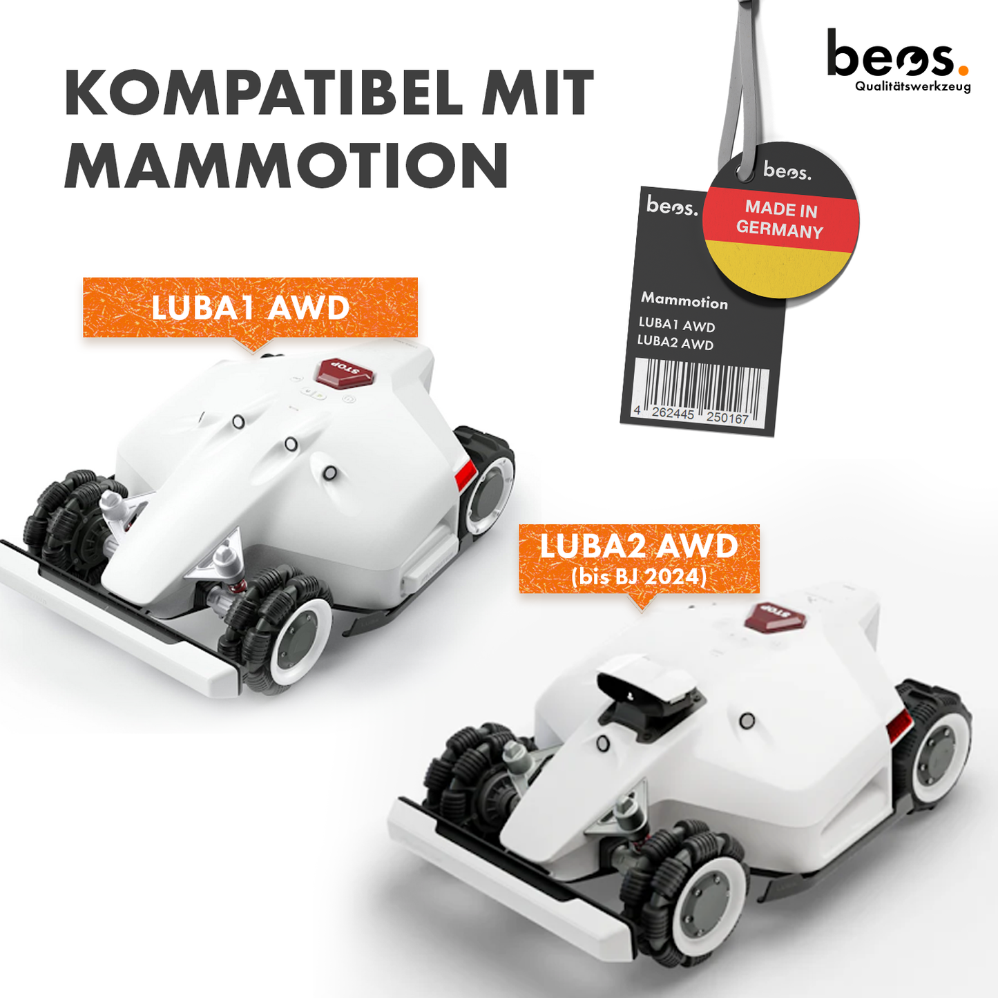 beos® 2x PREMIUM Messerteller für 6x Klingen - Mammotion LUBA 1 AWD | LUBA 2 AWD (bis BJ 2024)