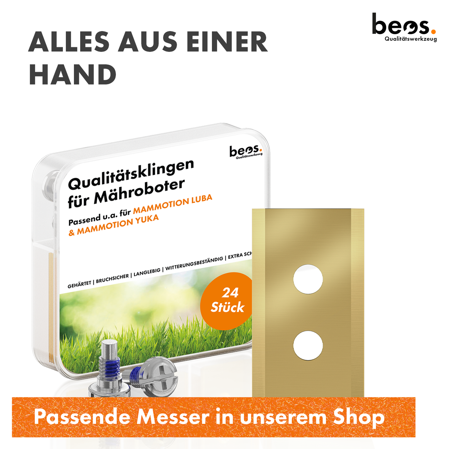 beos® 2x PREMIUM Messerteller für 6x Klingen - Mammotion LUBA 1 AWD | LUBA 2 AWD (bis BJ 2024)