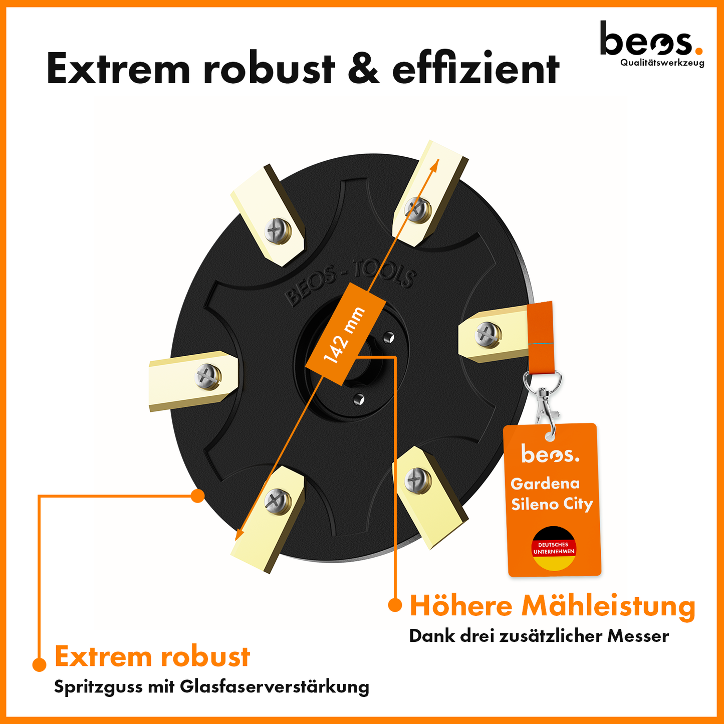 beos® PREMIUM Messerteller für 6x Klingen - Gardena Sileno City - beos-tools
