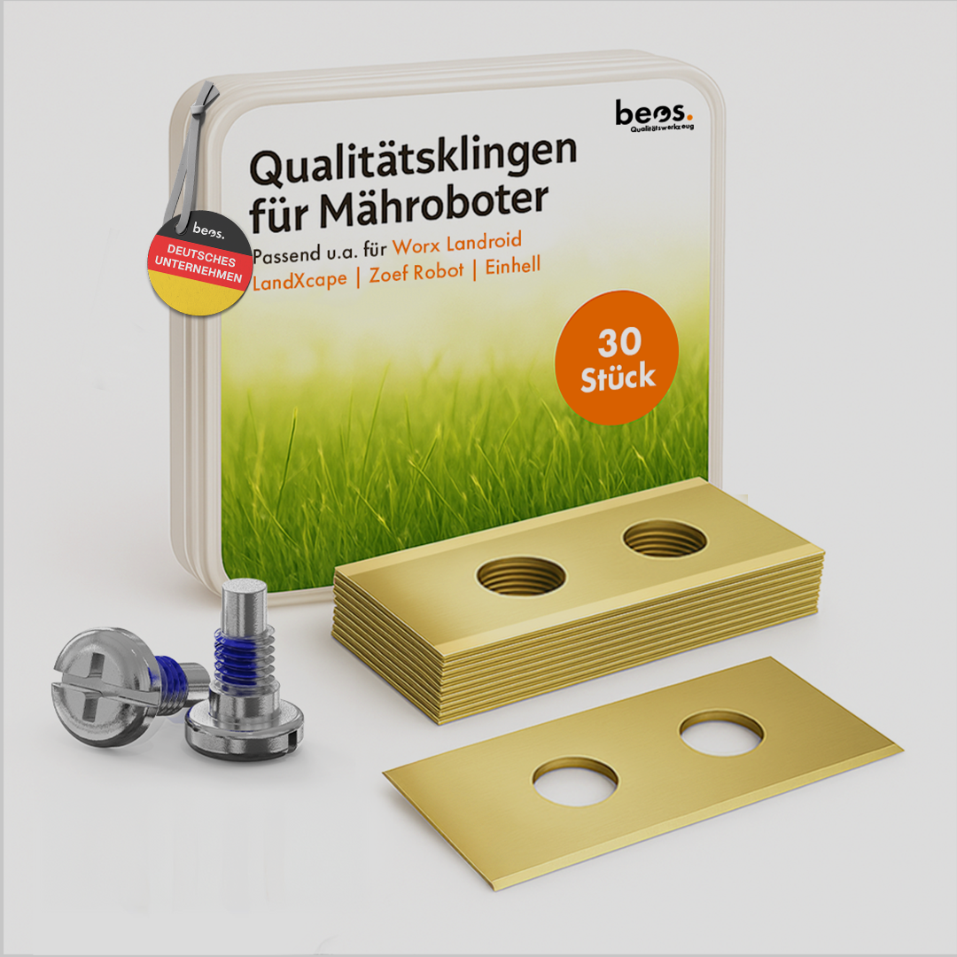 beos® 30x Titan Ersatzmesser für Premiummarken Worx | LandXcape | Zoef Robot | Einhell | Kress