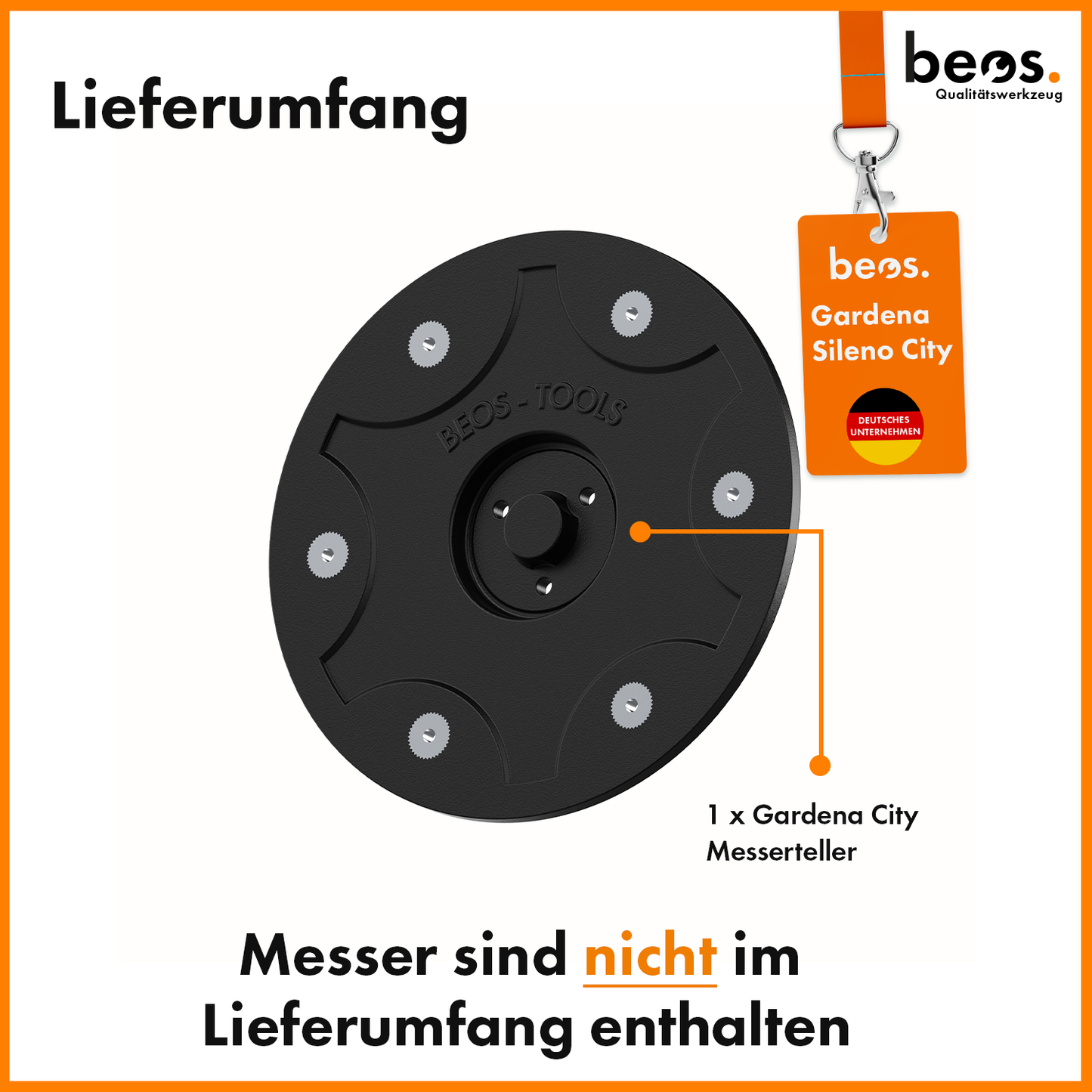 beos® PREMIUM Messerteller für 6x Klingen - Gardena Sileno City - beos-tools
