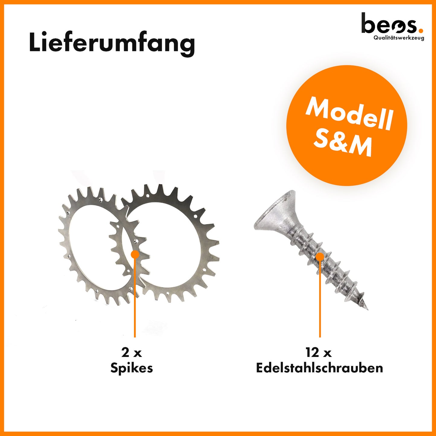 beos® PREMIUM Edelstahl Spikes für Worx Landroid S&M - beos-tools