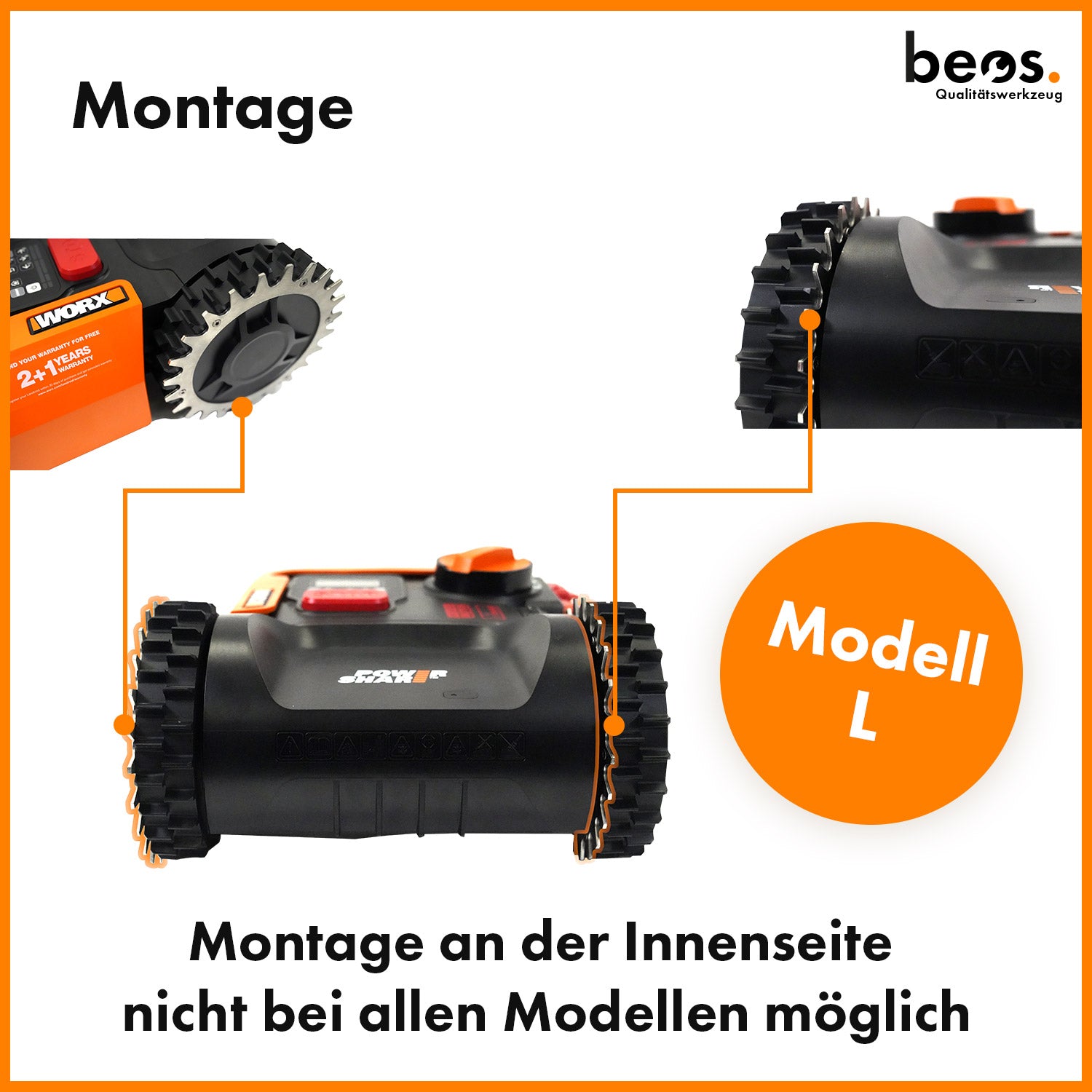 beos® PREMIUM Edelstahl Spikes für Worx Landroid L & Vision - beos-tools
