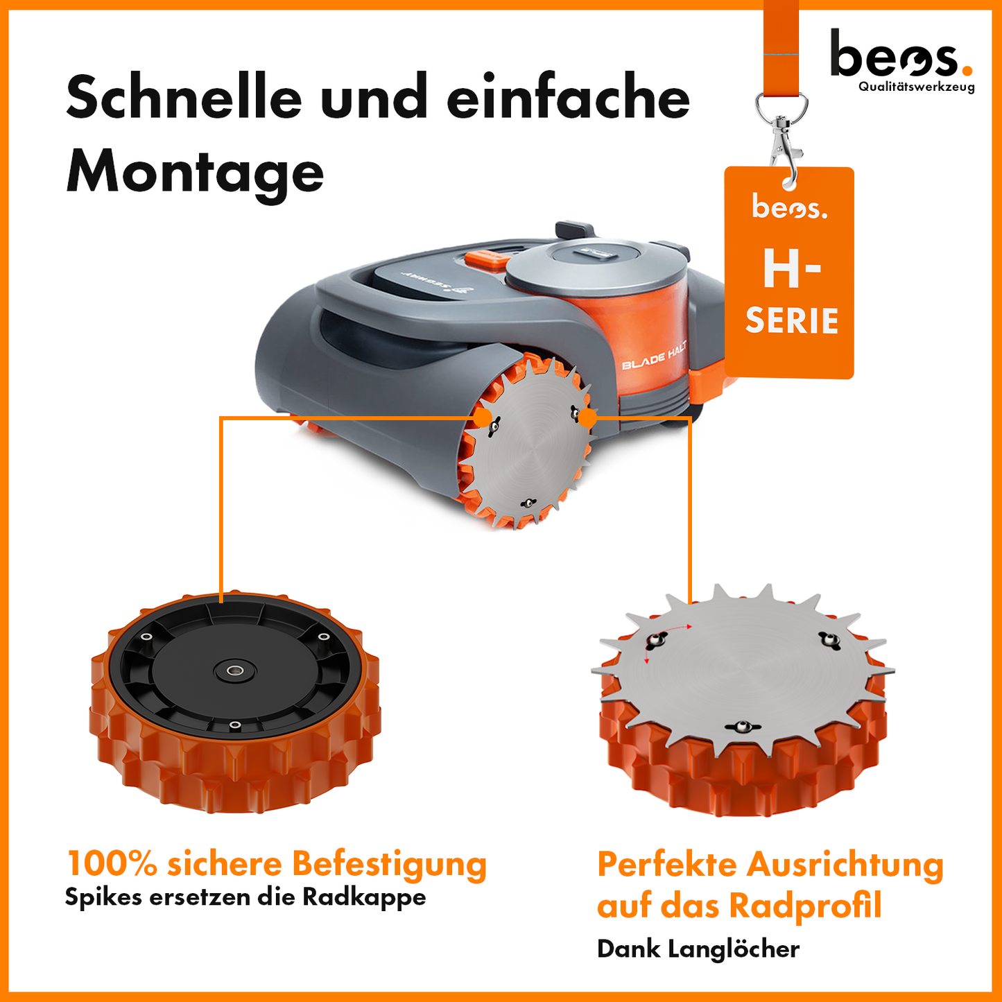beos® PREMIUM Edelstahl Spikes für Segway Navimow H-Serie - beos-tools