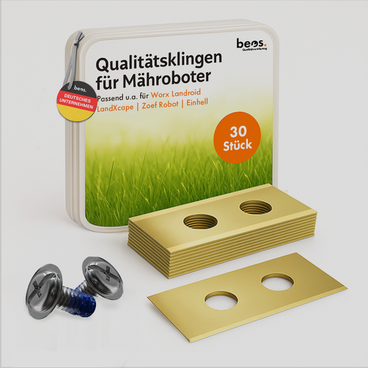 beos® 30x Titan Ersatzmesser für Premiummarken Worx | LandXcape | Zoef Robot | Einhell | Kress