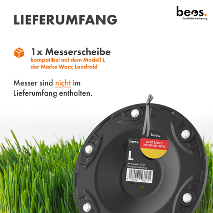 beos® tuning blade plate for 6x blades - Worx Landroid L (as of 2020)
