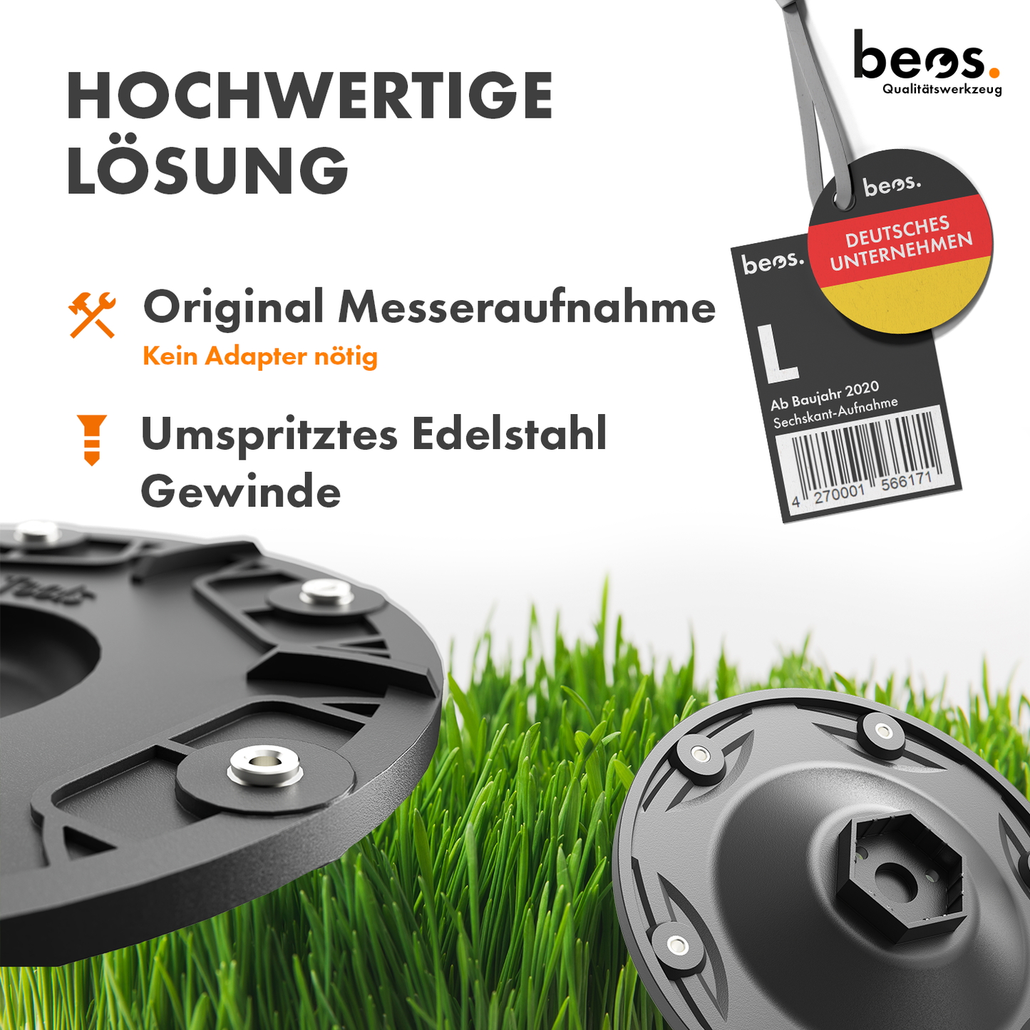 beos® tuning blade plate for 6x blades - Worx Landroid L (as of 2020)