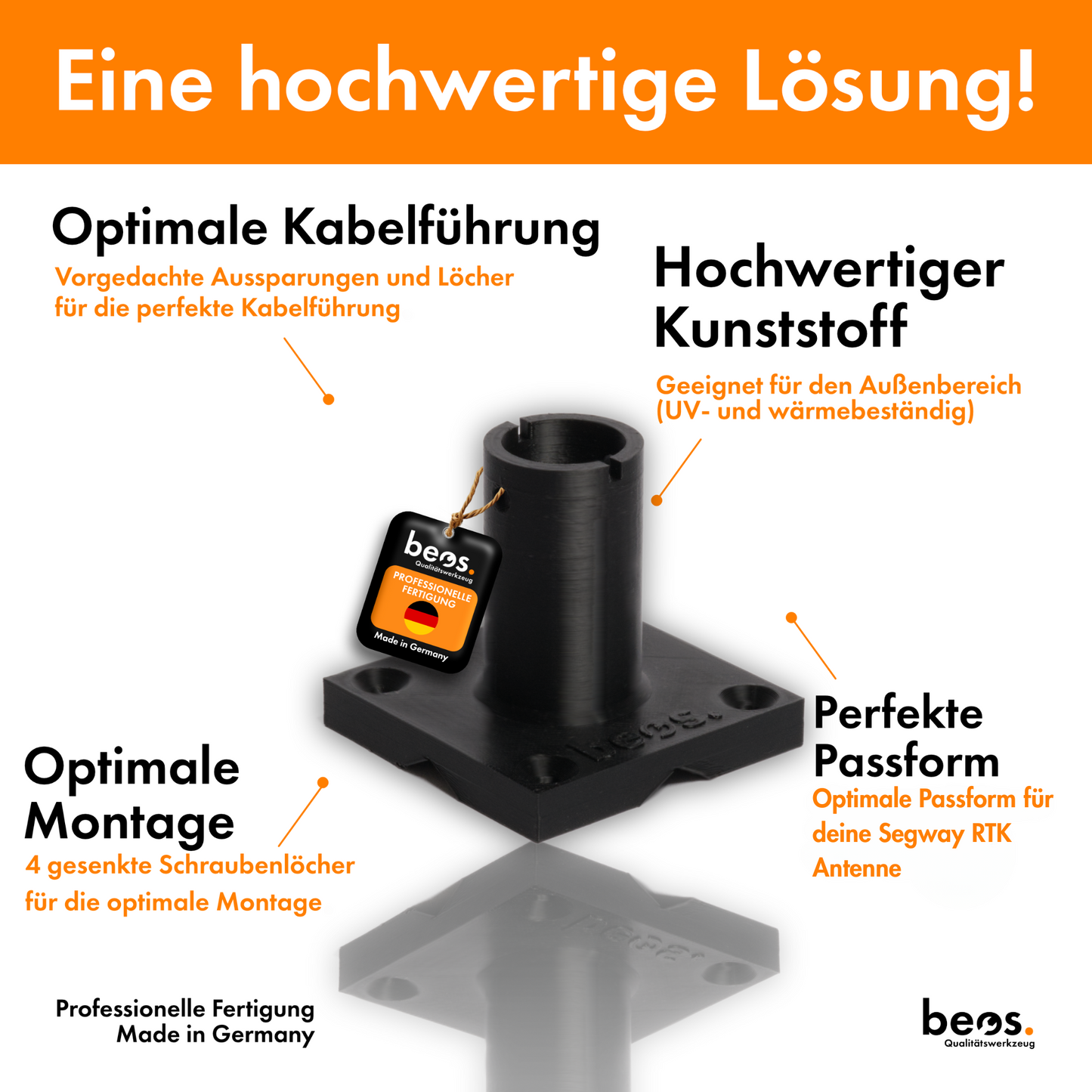 beos® Bodenhalterung für Segway Navimow RTK-Antenne