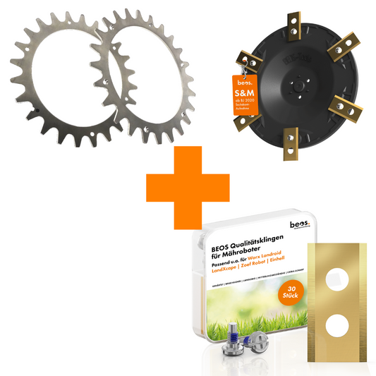 Supersparpaket Worx S&M ab Baujahr 2020 | Spikes | Messerteller | Ersatzmesser