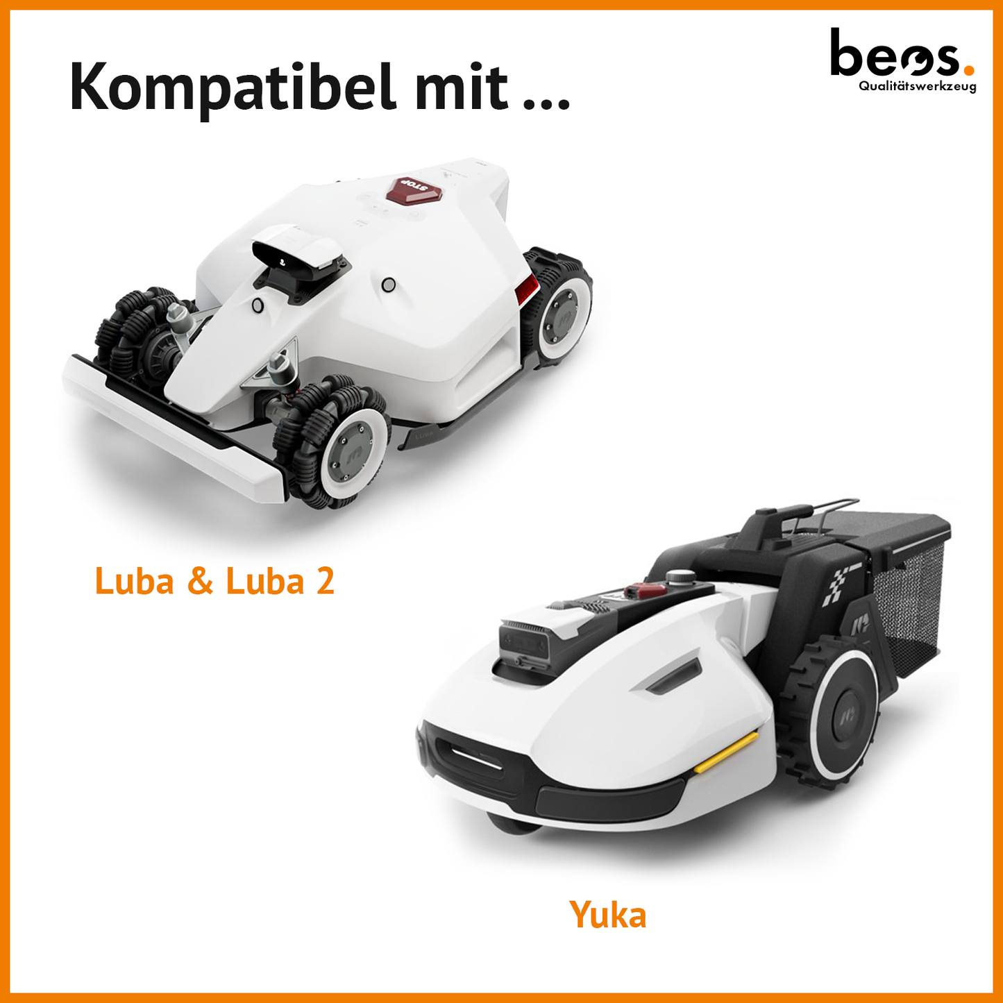 beos® 24 x PREMIUM TITAN Ersatzmesser für Mammotion LUBA AWD 1000 bis LUBA AWD 5000 | LUBA 2 AWD 3000 bis LUBA 2 AWD 10000 | YUKA 600 bis YUKA 1500