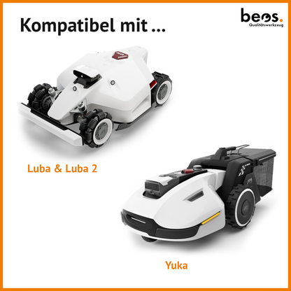 beos® 24 x PREMIUM TITAN Ersatzmesser für Mammotion LUBA AWD 1000 bis LUBA AWD 5000 | LUBA 2 AWD 3000 bis LUBA 2 AWD 10000 | YUKA 600 bis YUKA 1500